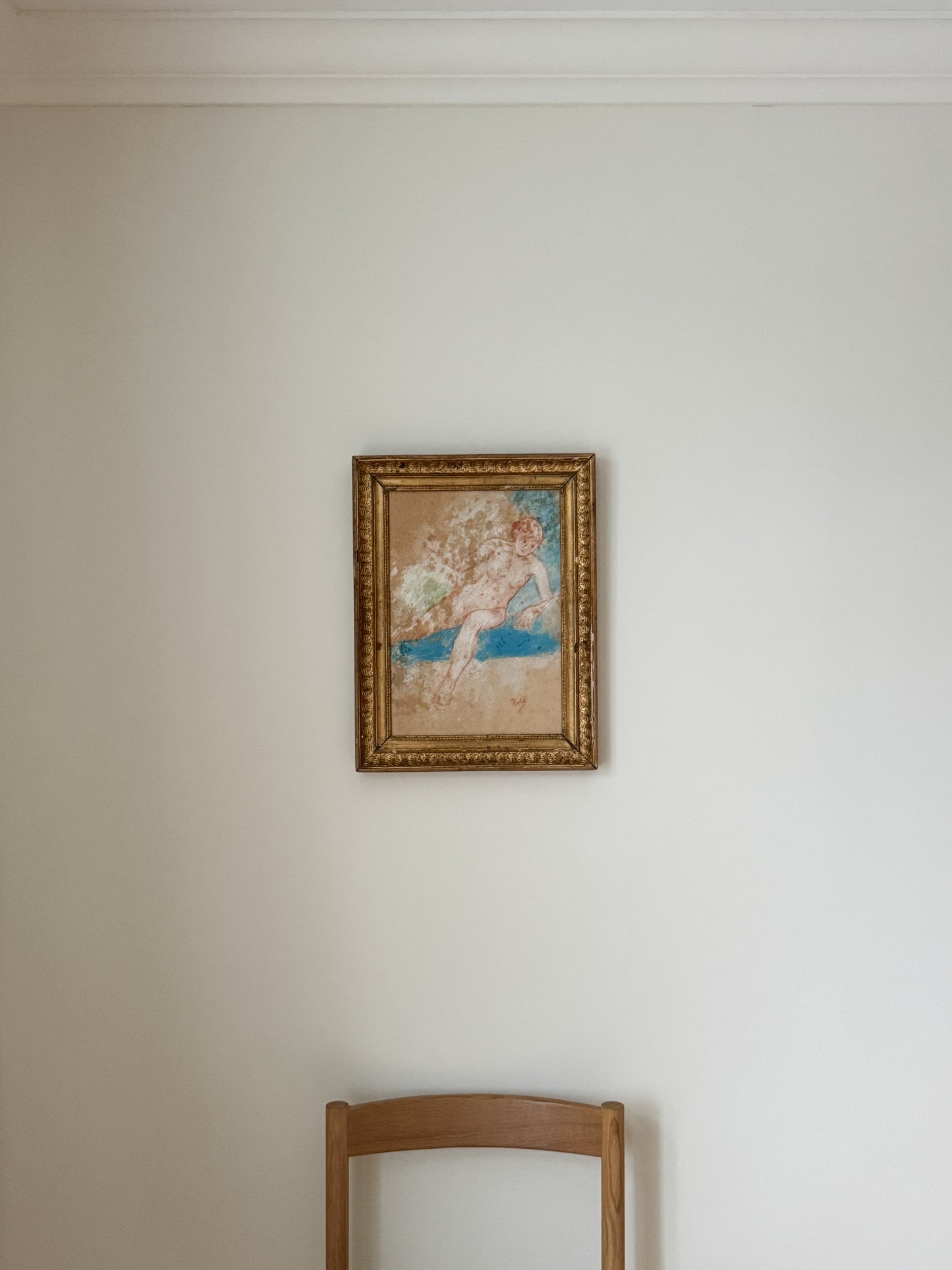 Nude study in pastel by Alfred Philippe Roll